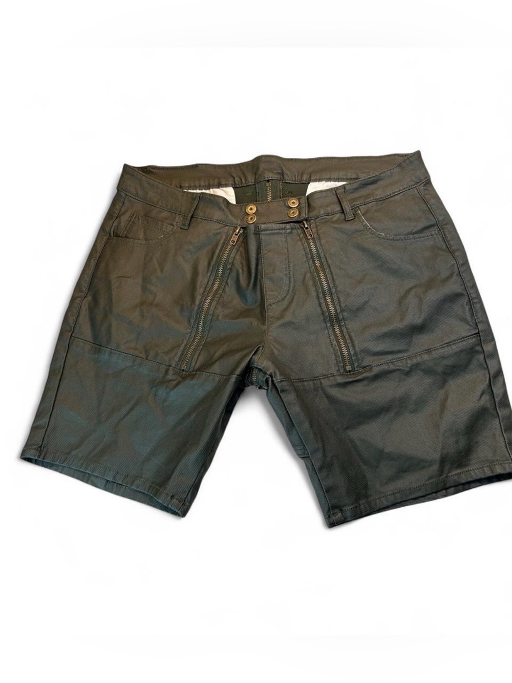 Carpenter Men's Olive Green Utility Shorts with Dual Zip Pockets